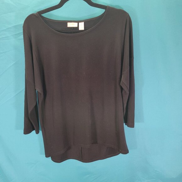 Chicos Womens Black Long Sleeve Top Size 0 - Picture 1 of 11